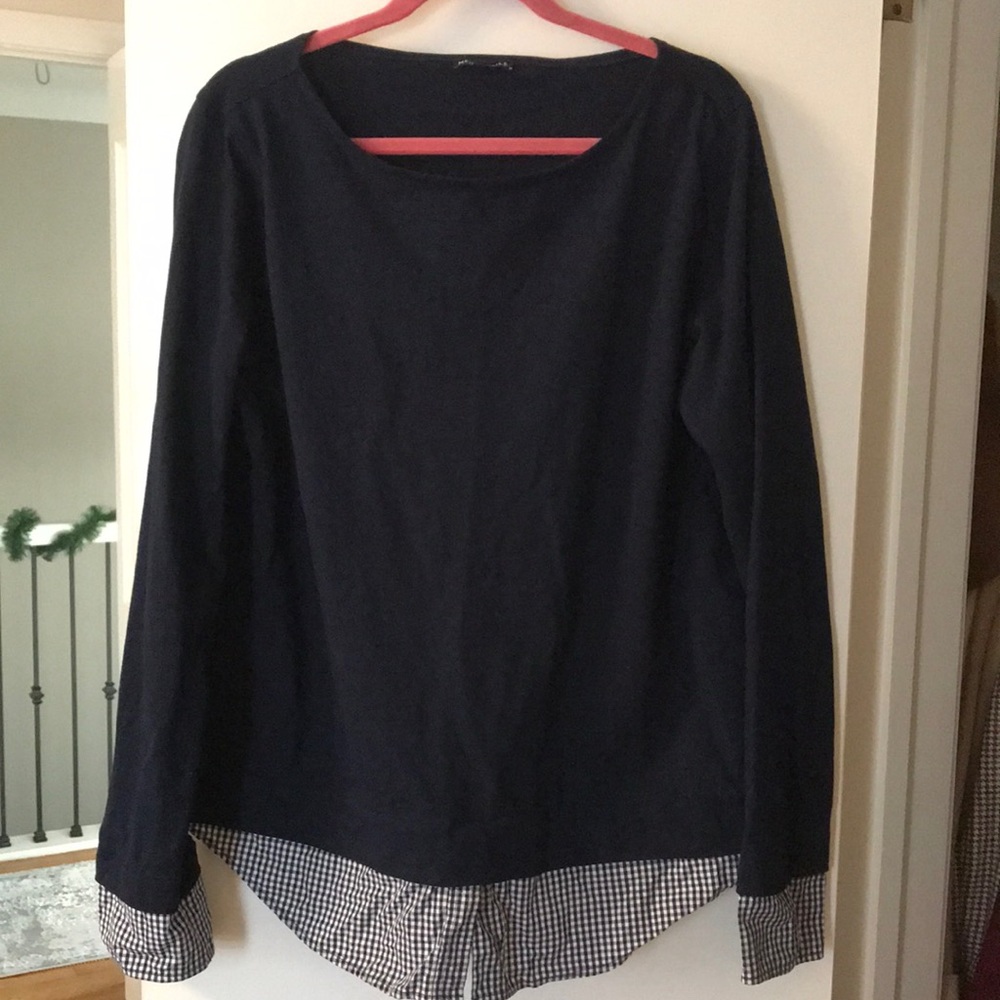 J crew mercantile shirt with faux button up detail